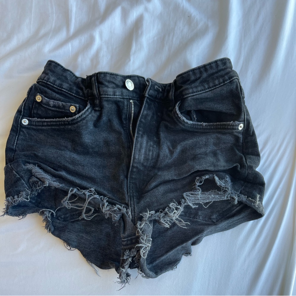 Black jean shorts